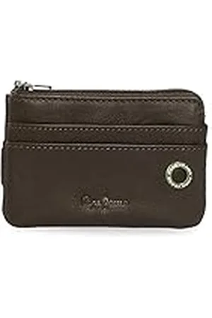Pepe Jeans Badge Monedero con Tarjetero Marrón 11x7x1,5 cms Piel