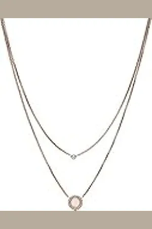 Fossil Collar Para Mujer Classics, Interior: 40 Cm / Exterior: 18In + 2In / W:10mm Collar De Acero Inoxidable De Oro Rosa, JF03057791