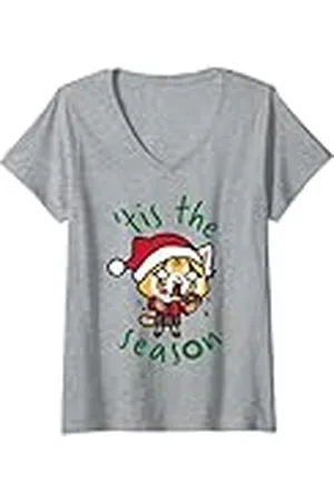 Sanrio Mujer Aggretsuko Es la furia de la temporada navideña Camiseta Cuello V