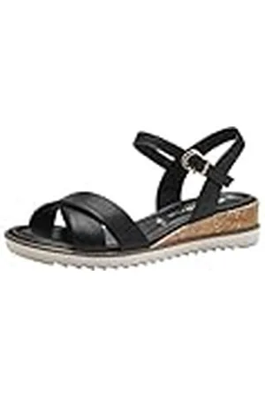 Tamaris Damen 1-28106-42, Sandalias con cuña Mujer, Black, 41 EU
