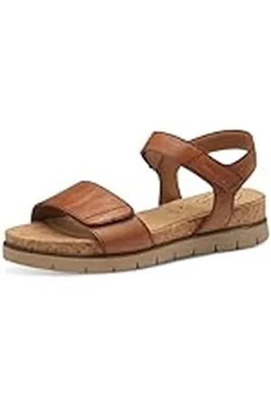 Tamaris Comfort Damen Sandalen Flach aus Leder mit Klettverschluss, Sandalias con cuña Mujer, , 38 EU
