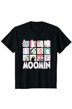 Moomin Niños Bloques de personajes Group Dark Kids Camiseta