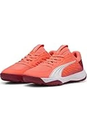 PUMA Accelerate JR, Zapatilla de Balonmano, Glowing Red White-Dark Crimson Black, 36 EU