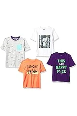Amazon Disney | Marvel | Star Wars Camisetas de Manga Corta (Anteriormente Spotted Zebra) Niño, Pack de 4, , 5 años