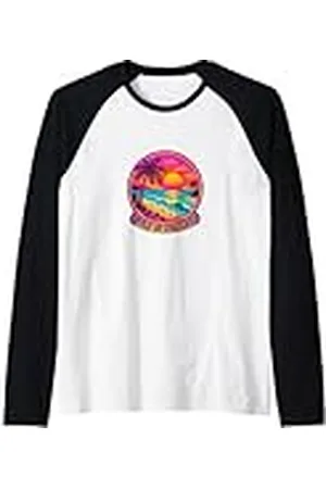 Cat Snugg El Golfo de México Obra de arte Viajes Playa Arte Camiseta Manga Raglan