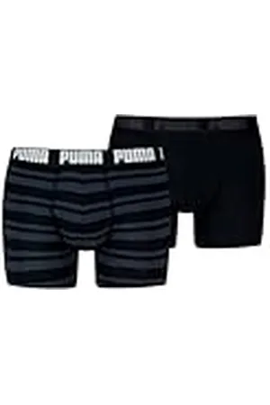 PUMA Everyday Heritage - Bóxer a Rayas, 2 Unidades, Talla S, Negro/Negro, S