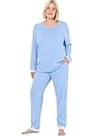 Ulla Popken Pyjama, Spitze, Rundhals, Langarm Juego de Pijama, , 58-60 Mujeres