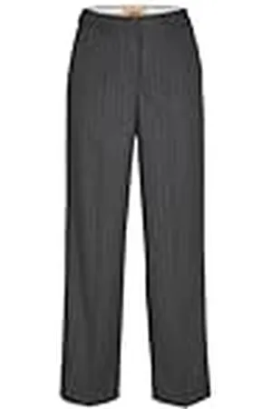 JJXX Jxmary Brushed HW Pant TLR Sn Pantalones, Gris Oscuro/Rayas: Gris Claro, M para Mujer