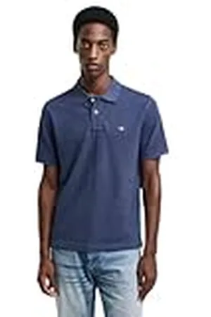GANT Reg Emb Archive Shield Polo Camisa, Dark Jeansblue Melange, M Hombres