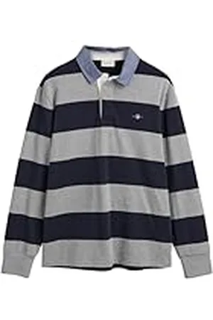 GANT Reg Chambray Stripe Heavy Rugger Camiseta, , M Hombres