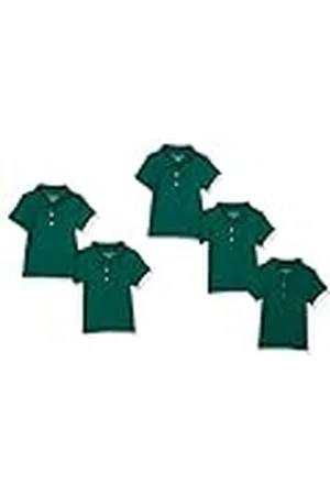 Amazon Polo de Uniforme de Doble Punto y Manga Corta Niña, Pack de 5, , 11-12 años