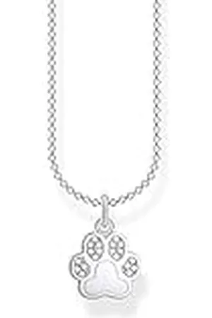 Thomas Sabo Collar para mujer de de ley 925 con diseño de huella de pata, 38-45 cm de longitud