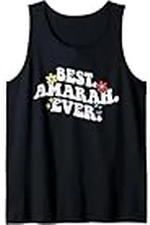 Personalized Name Mothers Day outfit For Women Retro Groovy Best AMARAH Ever First Name Día de la Madre Niña Camiseta sin Mangas
