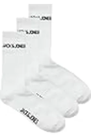 JACK & JONES Jacmelvin Noos-Calcetines de Tenis (3 Unidades), Blanco/Pack:White-White, Talla única para Hombre