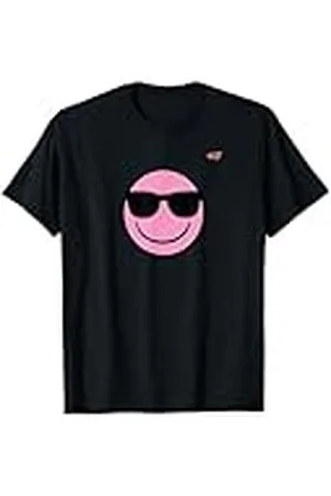 Emoji Gafas de sol con cara sonriente rosa Emoticon Cool Camiseta