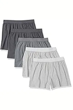 Amazon Bóxer de Punto de algodón (Disponibles en Tallas Grandes y Largos Especiales) Hombre, Pack de 5, , XXL