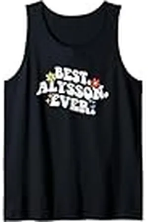Personalized Name Mothers Day outfit For Women Retro Groovy Best ALYSSON Ever First Name Día de la Madre Niña Camiseta sin Mangas