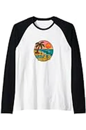 Cat Snugg El Golfo de México Obra de arte Viajes Playa Arte Camiseta Manga Raglan