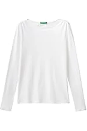 Benetton Camiseta M/L 3ga2d1082 Suéter, Color Blanco, S para Mujer