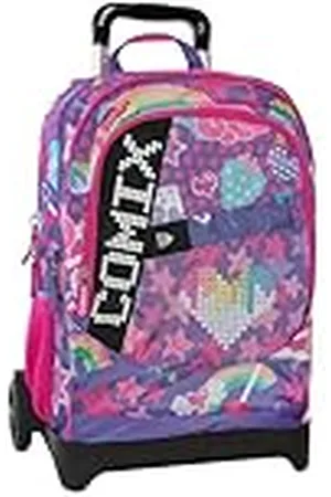 COMIX Ultra Bright - Mochila escolar con ruedas desmontable, con panel de escritura LED, amplios compartimentos, ruedas reemplazables, asa ajustable, correas acolchadas ajustables, fondo preformado