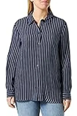Tommy Hilfiger Mujer Blusa Cupro Rope Blusa Camisera, Azul (Rope Stripes/Carbon Navy/White), 38