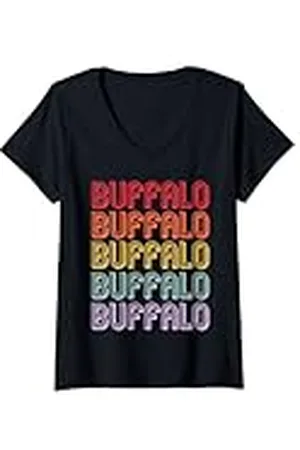 Buffalo Mujer Búfalo Camiseta Cuello V