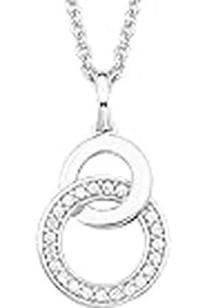 QS by s.Oliver Collar con colgante de de ley 925 collar de las señoras, con zirconia cúbica synth., 42+3 cm, , Viene en caja de regalo de joyería