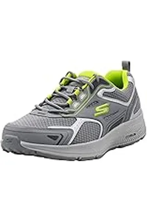 Skechers GoRun Consistent Zapatillas deportivas con espuma Air Cooled Foam para hombre, para entrenamiento, correr o caminar, Gris/Naranja, 42.5 EU