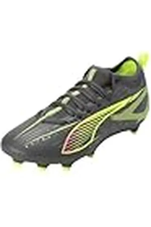 PUMA Ultra 5 Match FG/AG JR, Zapatillas de fútbol, Matte Aged Silver-Yellow Alert Aged Silver, 35.5 EU