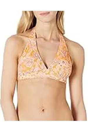 Amazon Top de Bikini con Tirantes, Escote Halter y Soporte Ligero (Disponible en Tallas Grandes) Mujer, , 48