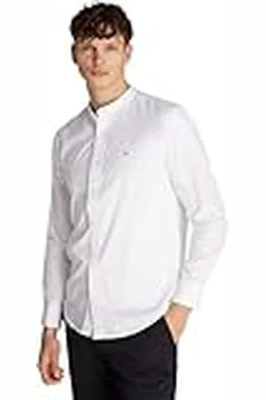 Tommy Hilfiger Camisa Hombre Flex Poplin Solid Mao Regular Fit, Blanco (White), L