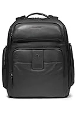 Piquadro Ili Mochila de cuero con bolsillo trasero para PC, , Talla única, Negocios