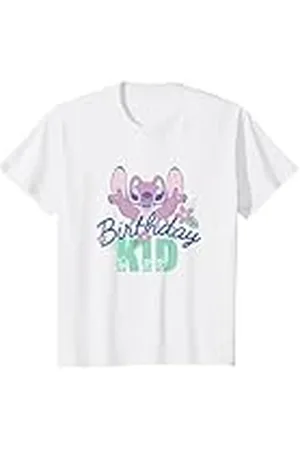 Disney Niños Lilo & Stitch Birthday Kid Retro Angel Floral Youth Camiseta