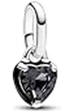 PANDORA ME Colgante mini con diseño de corazón en plata de ley con cristal negro y esmalte negro