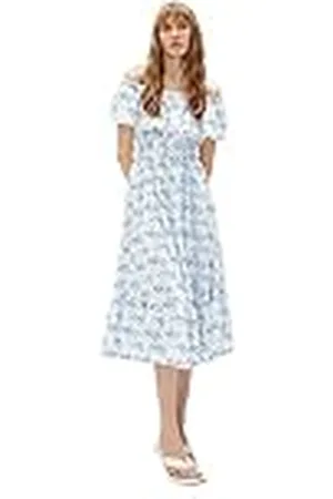 Koton Off The Shoulder Belted Midi Dress Vestidos, , 36 para Mujer