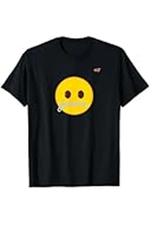Emoji Emoticon Amarillo Sonrisa Cara Cremallera Boca Sellado Labios Secre Camiseta