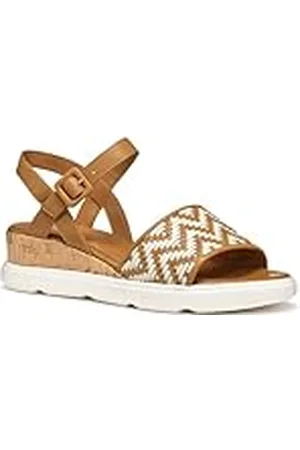 Geox D Pisa B, Sandalia de cuña Mujer, Camel/Papyrus, 38.5 EU