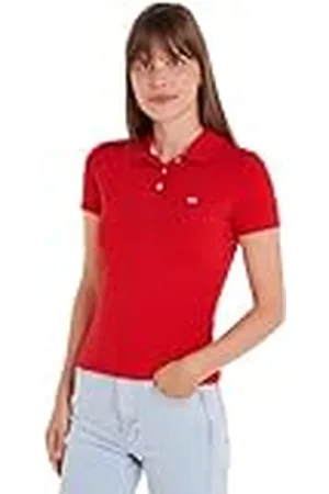 Tommy Hilfiger Polo de manga corta Mujer Tjw Slim Essential Polo Ss Slim Fit, Rot (Rojo), XL