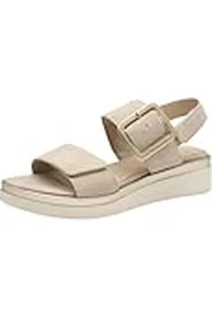 Tamaris Comfort Damen Sandalen Flach aus Leder mit Schnalle, Sandalias con cuña Mujer, , 38 EU