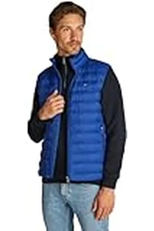 Tommy Hilfiger Chaleco Hombre Packable Recycled Vest cuello alto, Azul (Wedge Blue), L