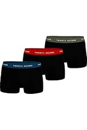 Tommy Hilfiger Calzoncillos bóxer Hombre Pack de 3 Trunks con logotipo en la cintura, Multicolor (Dp Indgo/Prm Rd/Utlty Olv), XXL