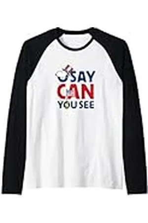 Peanuts Cacahuetes - O Say Can You Se Camiseta Manga Raglan