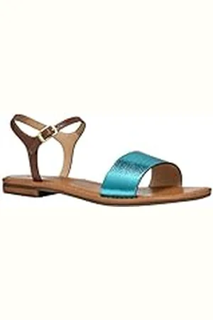 Geox D Sozy S J, Sandalia Deslizante Mujer, Azure/Camel, 42 EU