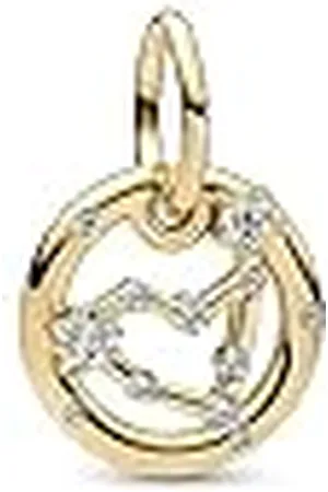 PANDORA Moments Colgante con diseño del signo Capricornio del Zodíaco chapado en de 14 quilates con circonitas cúbicas transparentes