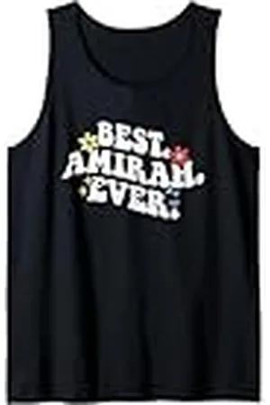Personalized Name Mothers Day outfit For Women Retro Groovy Best Amirah Ever First Name Día de la Madre Niña Camiseta sin Mangas