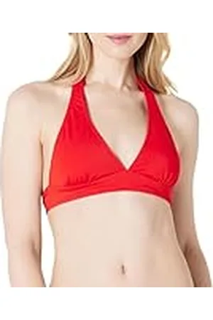 Amazon Top de Bikini con Tirantes, Escote Halter y Soporte Ligero (Disponible en Tallas Grandes) Mujer, , 48