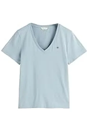 GANT Reg Shield SS V-Neck T-Shirt Camiseta, , XL Mujeres