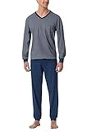 Schiesser Schlafanzug Lang mit Bündchen-Nightwear Set Juego de Pijama, , 62 Hombres