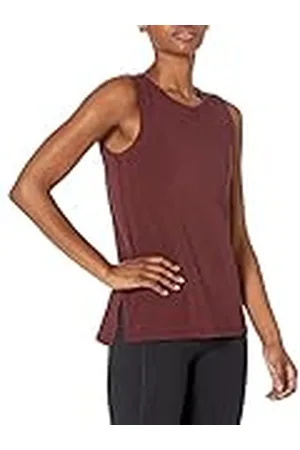 Amazon Top de Yoga de Algodón Suave de Corte Relajado (Disponible en Tallas Grandes) (Anteriormente Core 10) Mujer, , S