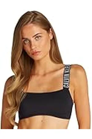 Calvin Klein Top bikini tipo bandeau Mujer con relleno extraíble, Negro (Pvh Black), L